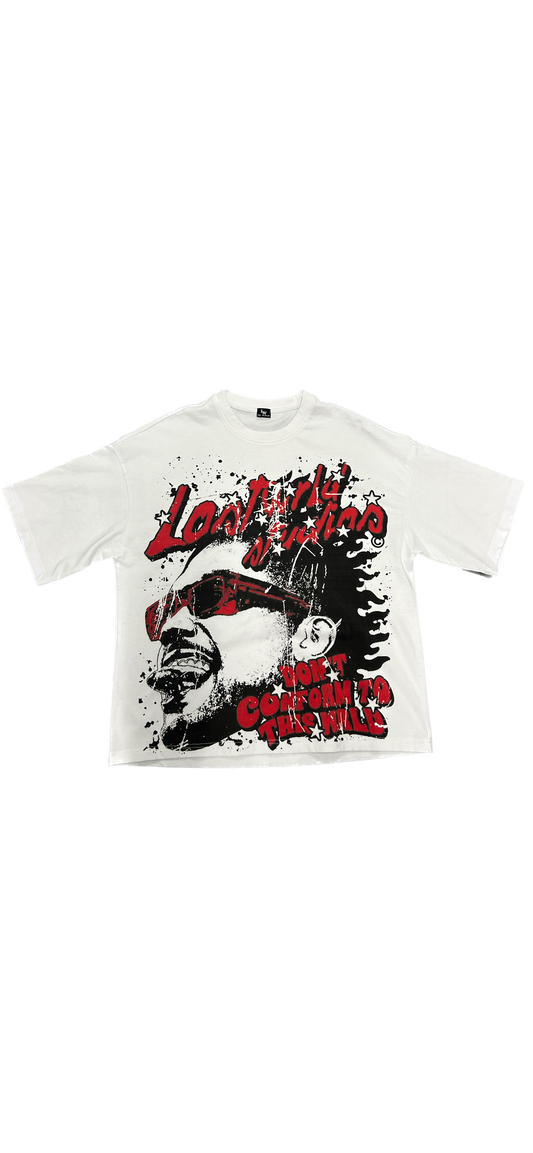 RED LOSTWRLD OVERSIZED ROCK TEE